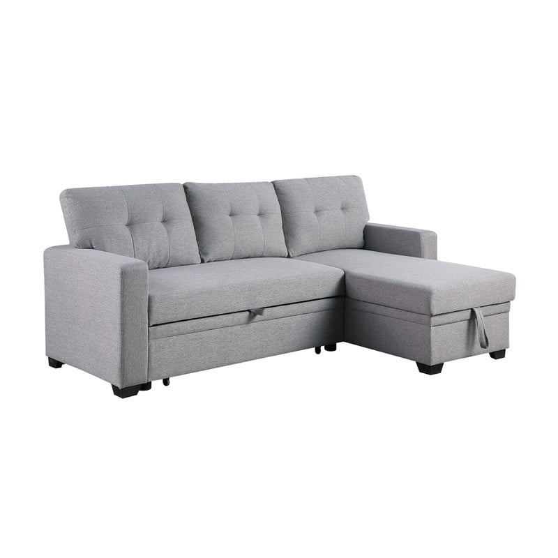 82" L-Shaped Convertible Sleeper Sectional Sofa with Pull-Out Bed, Storage Chaise, Removable Back Cushions, Modular Corner Couch for Living Room, Apartment, Home Office