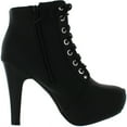 thumbnail image 2 of Top Moda Polish-6 Womens Lace-Up Hidden Platform Ankle Boots, 2 of 4