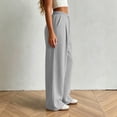 thumbnail image 6 of Jovrlynd Women Sweatpants Wide Leg Drawstring Pockets High Waisted Pleated Baggy Pants Fashion Casual Sweatpants, S-2XL, 6 of 7