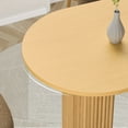 thumbnail image 4 of Kithkasa Oval Wooden Mid Century Modern Dining Table for 4-6 Seats,71" Modern Kitchen Table with Double Pedestal Base,Home Office Desk with Easy-Clean Tabletop, Natural Color, 4 of 5