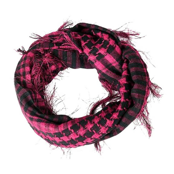AWZXDE Women Winter Triangle Plaid Long Shawl Warm Wrap Scarf For Fall Cold Weather Supplies Hot Pink