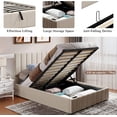 thumbnail image 3 of Upholstered Queen beds Gas Lift Up Storage Platform Bed Frame with Tufted Headboard Wooden Slat Support and Under Bed Storage, 3 of 7