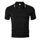 thumbnail image 1 of Camisa de manga corta con solapa para hombre: corte holgado informal, poliéster transpirable, ideal para fiestas de verano y uso diario., 1 of 6