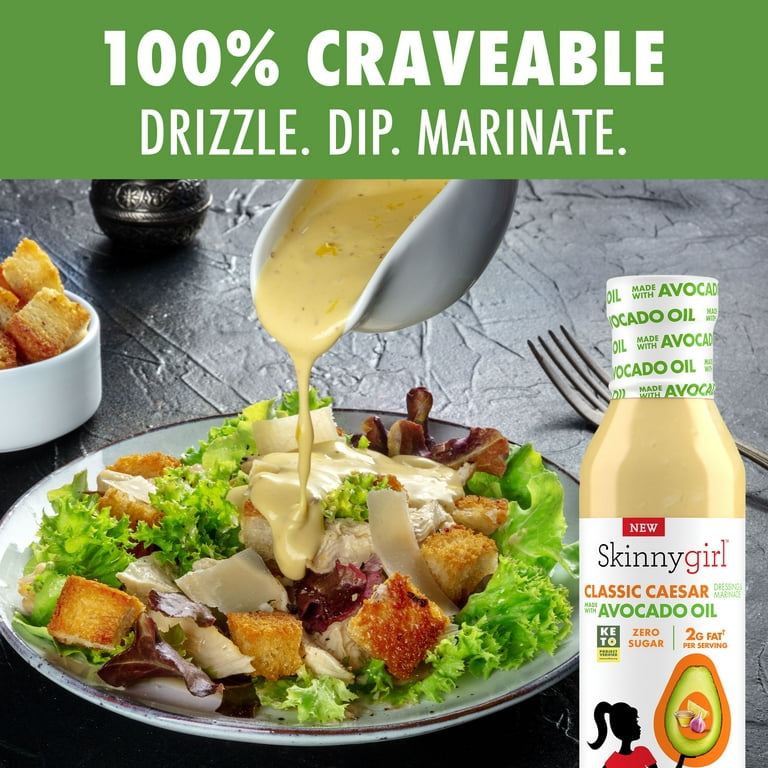 Skinnygirl Avocado Oil Caesar Dressing, 11.5 fl oz, Low Calorie - Walmart.com Skinnygirl Avocado Oil Caesar Dressing, 11.5 fl oz, Low Calorie - Walmart.com