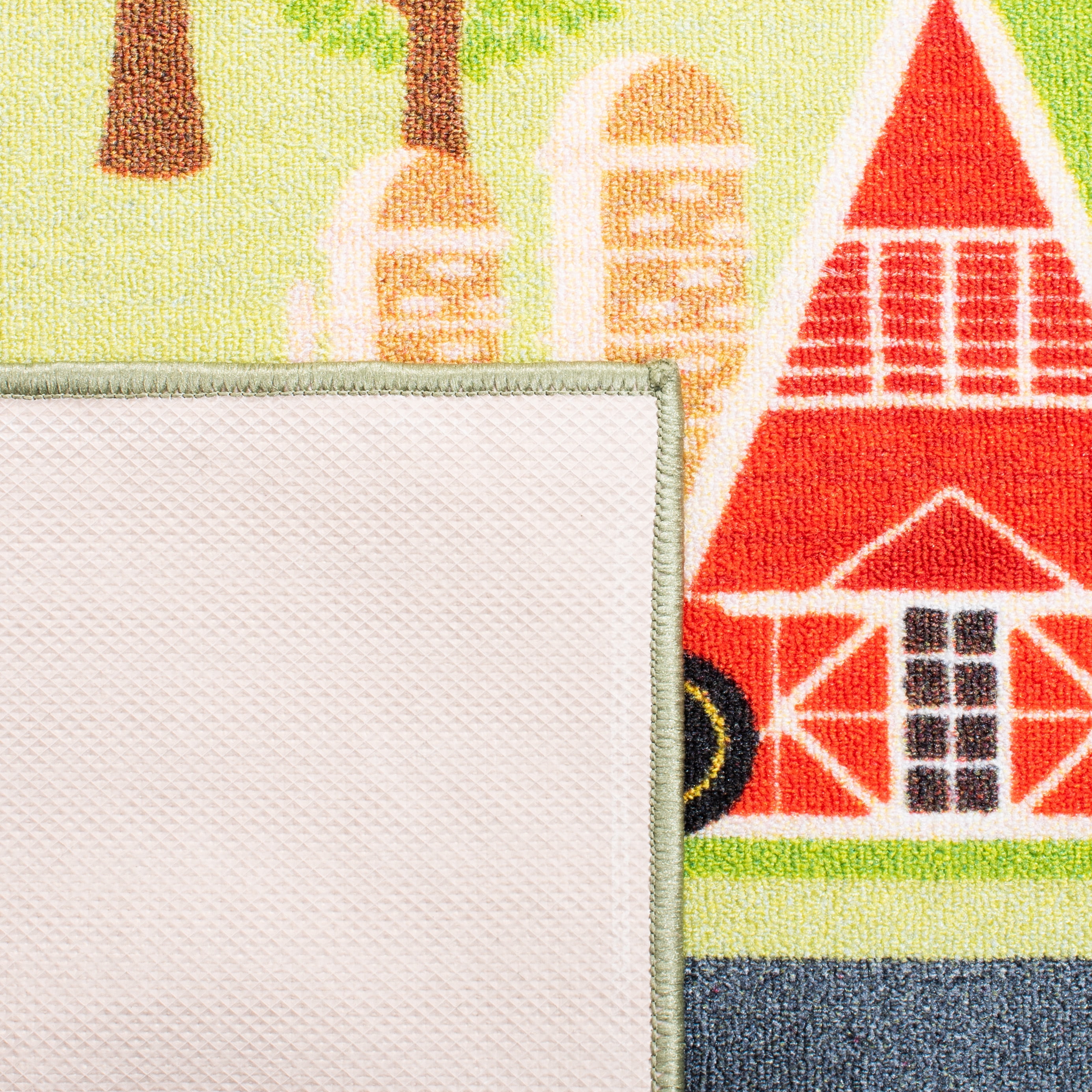 Safavieh Kids Playhouse Farm Crossroads Machine Washable Area Rug, Light Green/Dark Gray, 3'3" x 5'3"