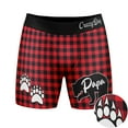 thumbnail image 4 of Mens Papa Bear Boxers Funny Fathers Day Paw Print Plaid Graphic Novelty Underwear for Guys, 4 of 5