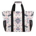 thumbnail image 2 of YAZAOO Mesh Beach Bags Totes Foldable Multiple Pockets Creatively Equestrian Floral Harmony Printed, 2 of 8