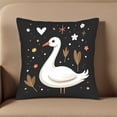 thumbnail image 5 of Whimsical White Swan Throw Pillow Covers 18x18in Set of 2 - Colorful Floral & Star Design for Couch Bed Car, 5 of 8