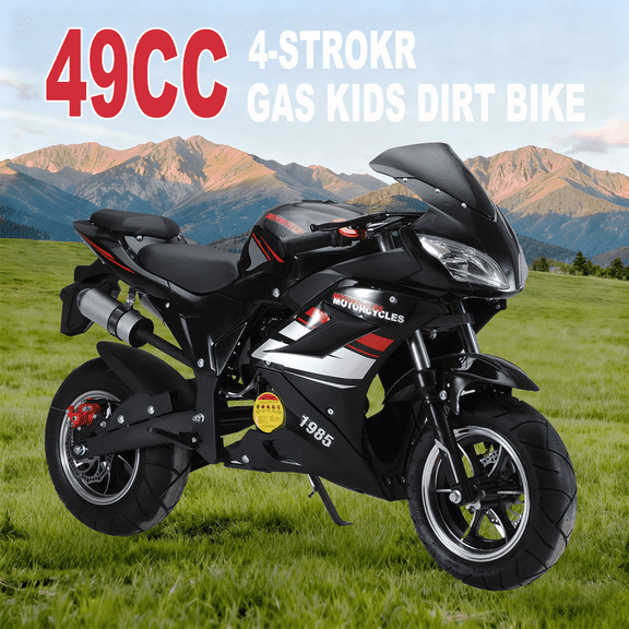Floseru 50CC Mini Motorcycle for Kids, 4-Stroke Mini Dirt Bike, Gas Power Pocket Rocket Bike, Miniature Kid Dirt Bike, Up t25MPH, Max Load 330Lbs Plus Quality Improvement
