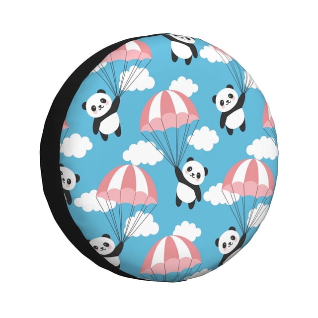 Fotbe Panda Flying in the Sky Funda de Llanta de Repuesto con Estampado, Engrosada, Ajuste Universal para Jeep, Remolque, RV, SUV, Camión-14 inch