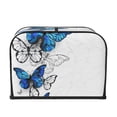 thumbnail image 2 of Zufioo Blue Flying Butterflies Universal Four Slice Toaster Cover,Quilted Toaster Appliance Dust-proof Cover For Kitchen Small Appliance(Cover only), 2 of 7