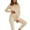 Apricot, variant on Women’s Two Piece Casual Outfits Set Long Sleeve Ribbed Knit Crop Tops and Pants Set Loungewear