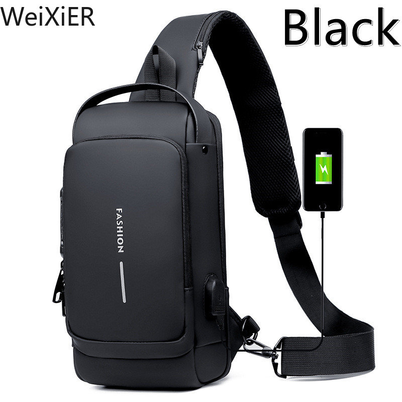 Rcrirth Sling Bag for Men | Anti-theft Crossbody Bag - PU Leather Crossbody Shoulder Bag - Chest Bag for Daily use