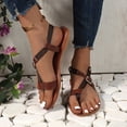 thumbnail image 5 of Barefoot Sandals Women, Strappy Sandals for Women, Leather Sandals for Women, Women's Thong Flat Sandals Adjustable Ankle Buckle Summer Sandal Casual Open Toe Fisherman Shoes, Light Brown 5.5, 5 of 9