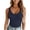 Navy, variant on Solid Color DYTTDG Double Lined Adjustable Spaghetti Strap V-neck Tank Top for Women 2026 Summer Basic Crop Top for Teen Workout Going Out