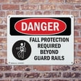 thumbnail image 4 of (2 Pack) Fall Protection Required Beyond OSHA Danger Sign 24 Inch X 18 Inch Plastic Sign, Weather Resistant, UV Protected for Workplace, Business, and Construction Site, Made in the USA, 4 of 8