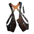 thumbnail image 1 of Harnais d'Épaule Style Vintage Sac Double Portefeuille Sangle Réglable en Cuir PU Anti-Étui pour Hommes Femmes pour Camping Randonnée Extérieur, 1 of 8