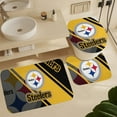 thumbnail image 6 of Pittsburgh 4 Pcs Shower Curtain Set with Non-Slip Rug, Toilet Lid Cover and Bath Mat, Shower Curtain with 12 Hooks, Waterproof Football Shower Curtains for Bathroom Decor, 6 of 6
