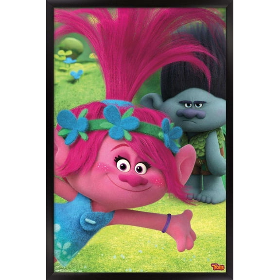 DreamWorks Trolls - Fun Wall Poster, 14.725" x 22.375", Framed