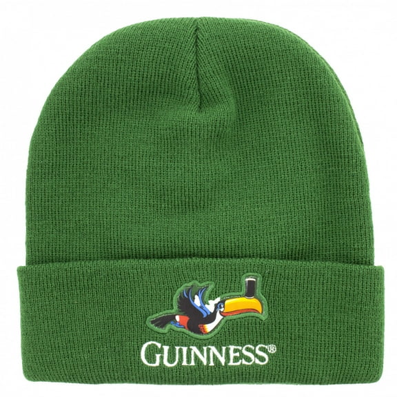Guinness Beer Toucan Green Knit Cuffed Beanie