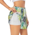 thumbnail image 2 of Bixox Women's Shell Clam pattern 2 in 1 Running Shorts - Lightweight Athletic Workout Gym Yoga Shorts Liner with Pockets - Large, 2 of 5