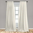 thumbnail image 5 of Ambesonne Abstract Curtains, Cartoon Sun Pattern Print, Pair of 28"x63", Yellow Green Off White, 5 of 5