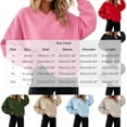 thumbnail image 3 of Inverlee Oversized V Neck Crewneck Sweatshirts for Women Long Sleeve Drop Shoulder Pullovers Solid Basic Loose Fit Casual Daily Tops Khaki S-XL, 3 of 6