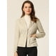 thumbnail image 3 of Chaqueta de gamuza sintética Allegra K con cordón delantero abierto informal de manga larga Beige XS, 3 of 5