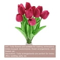 thumbnail image 5 of Uxcell 10pcs Tulips Artificial Flowers, Artificial Flowers Fake Tulip Stems Real Touch for Decoration (Deep Red), 5 of 7