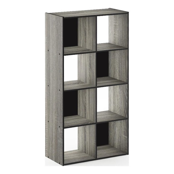 Pemberly Row Contemporary Cubic Storage Cabinet in 4x2 in French Oak