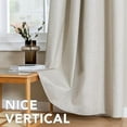 thumbnail image 7 of Linen Curtains 100% Blackout Curtains for Bedroom 108 inch Long Full Light Blocking Nature Linen Blended Window Curtains for Living Room Nickel Grommet (2 Panels, Heathered Linen), 7 of 7