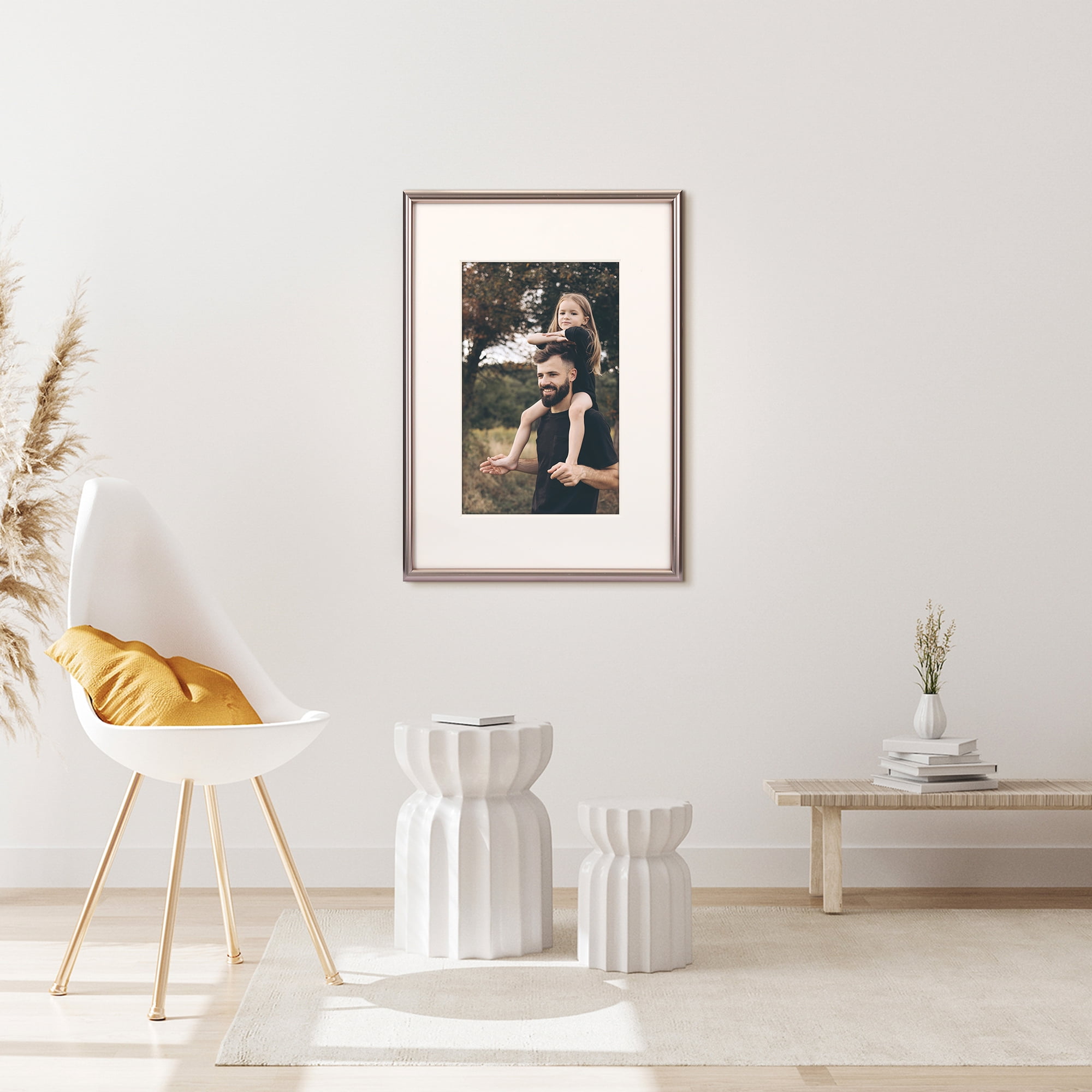 Unique Bargains Aluminum Modern Art Picture Frame Rose Gold 4x6