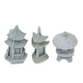 thumbnail image 2 of 3 faroles de torre de pabellón simulados, decoración elegante de paisaje, gris claro, 2 of 5