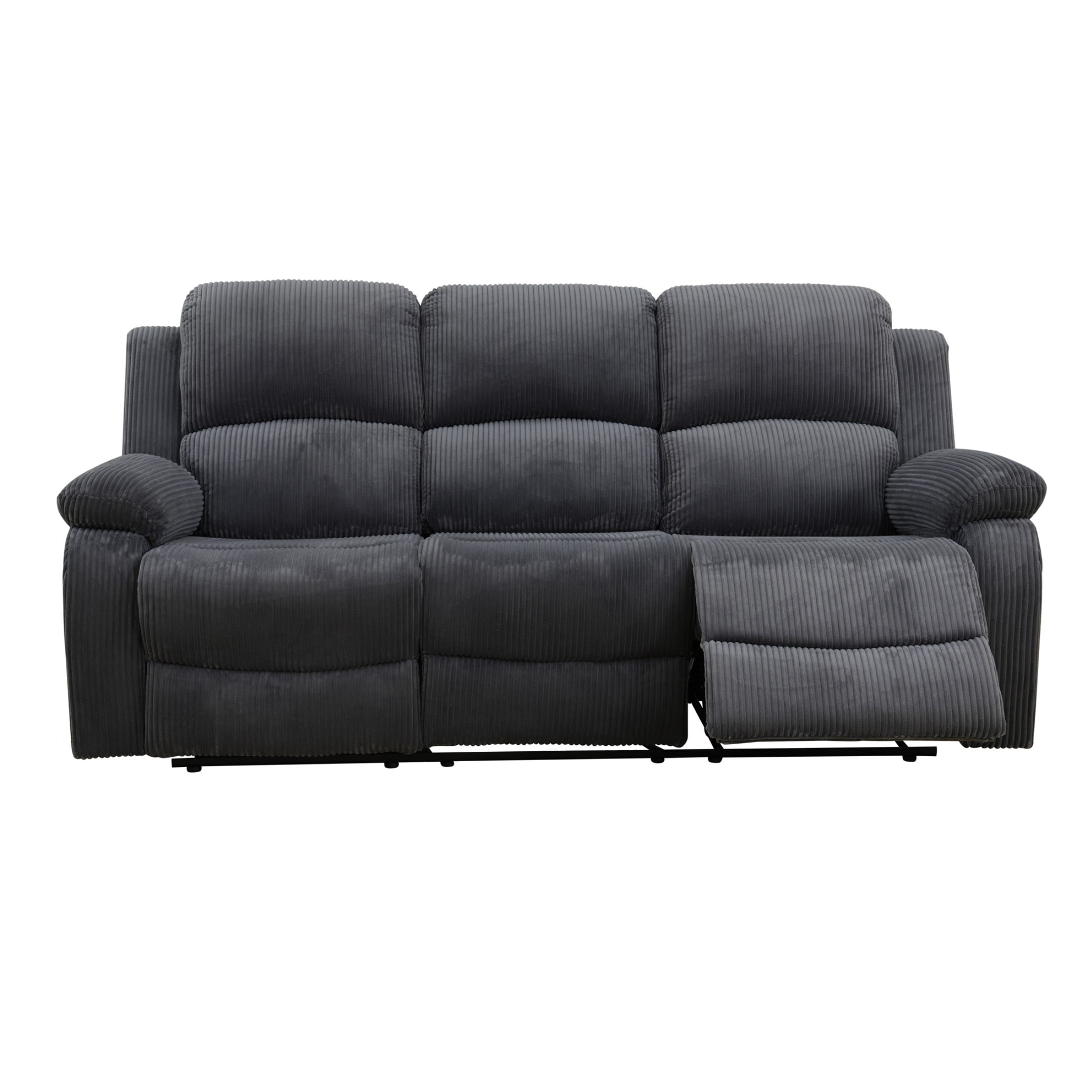 Aukfa 3 Seater Recliner Sofa Chair with Cupholder for Living Room, Home Theater Seating, Black