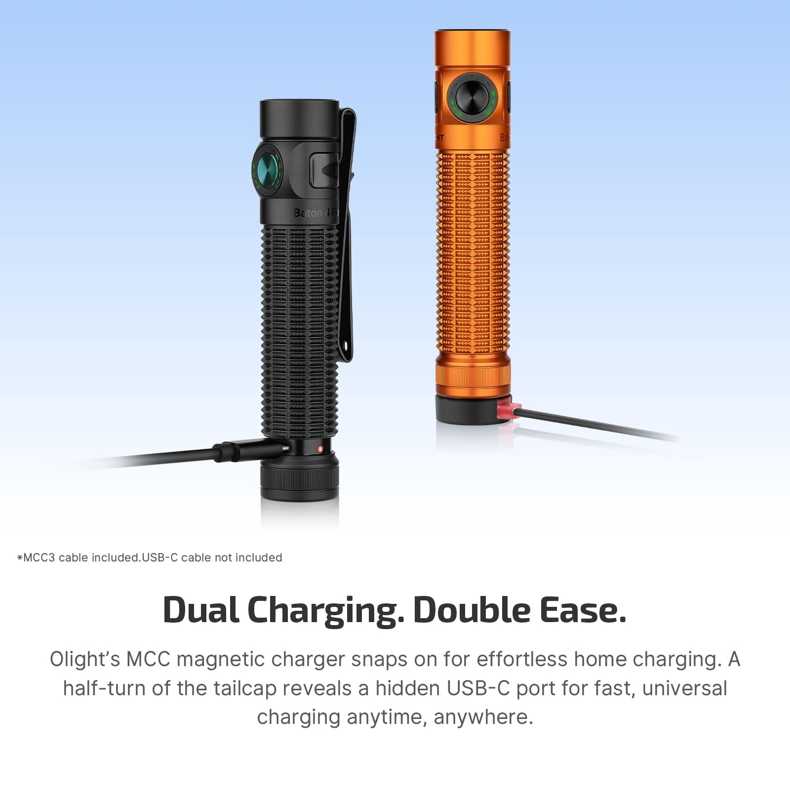 Baton4 Pro EDC Flashlight Rechargeable, 1600 Lumens Small Pocket LED Light with Tactical Switch and Magnetic & USB C Dual Charging, IPX8 for Home Use, Camping, Outdoor and Emergency (Black)