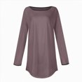 thumbnail image 6 of Towmus Womens Long Sleeve Shirts Loose Fit Crew Neck Trend Fall and Winter Clothes Going Out Basics Tees, 6 of 6