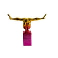 thumbnail image 1 of Olympian Stanced Man on Patterned Pink Chrome Base Resin Statue 20" x 8" x 17"H, 1 of 11