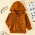 thumbnail image 2 of Godom Toddler Kids Boys Girls Hoodies Jacket 12 18 24 Months 2T 3T 4T 5T Solid Color Zip Up Hooded Long Sleeve Kids Coat Fall Winter Clothes Outerwear, 2 of 6