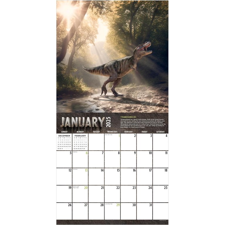 2025 Dinosaurs Wall Calendar - Walmart.com 2025-dinosaurs-wall-calendar-walmart-com