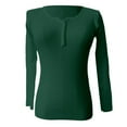 thumbnail image 6 of Telankuip Fall Sweaters for Women 2025 Button up V-Neck Long Sleeve Thin Knit Pullover Sweaters Lightweight Comfortable Soft Solid Color Base Layer Tops 2025 Dark Green L, 6 of 6