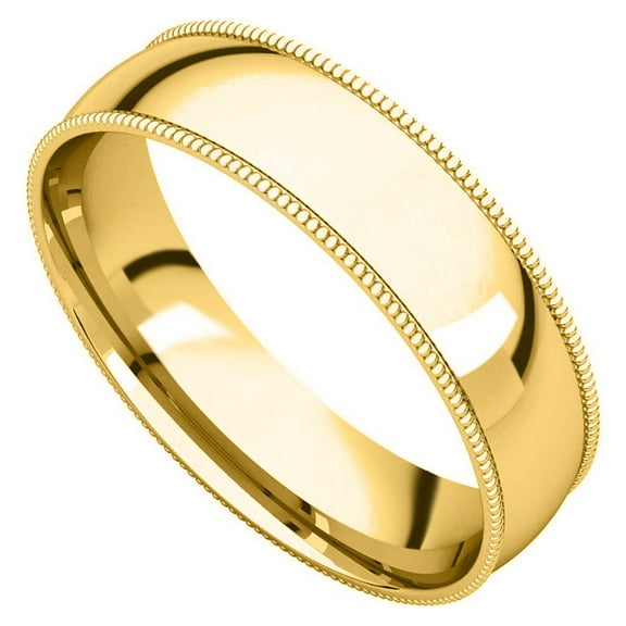 Genuine Solid 14k Yellow or White Gold 5mm Standard-fit Milgrain Wedding Band for Men/Women Sizes 4-12