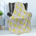 thumbnail image 4 of Grey and Yellow Soft Flannel Fleece Blanket, Sketchy Hand Drawn Design of Cartoon Owls Modern Hipster Style Image, Cozy Plush for Indoor and Outdoor Use, 50" x 70", Marigold and Teal, by Ambesonne, 4 of 5