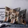 thumbnail image 2 of 24x24 Pillow Covers Set of 2, Black Brown Girls Boho Throw Pillow Covers Decorative Couch Cushion Case, Grey Vintage Ethnic Abstract Art Microfiber Square Pillowcases for Bedroom Car Living Room, 2 of 7