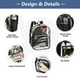 thumbnail image 5 of Large Clear PVC Backpack Heavy Duty See Through Backpack for Adults Work Travel, Black Neon Sharks Printed 12L, 5 of 8
