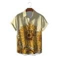 thumbnail image 3 of Nuevas camisas hawaianas de verano para hombre, camisa con estampado de girasol para hombre, ropa de calle holgada vintage de gran tamaño, top transpirable de playa tropical, 3 of 4