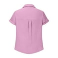 thumbnail image 7 of Clearance under 10$ Sevevn Woman Fashion Solid Color Button Pocket Short Sleeve Turndown Collar Blouse Tops Clearance Sales Online Deals Purple XXL, 7 of 7