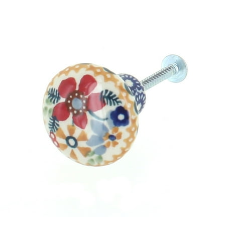 Blue Rose Polish Pottery Red Daisy Drawer Pull Walmart Com