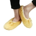 thumbnail image 6 of BambooMN Women's Warm Soft Touch Home Slippers with Non-Slip Grips - Yellow - Small - 1 Pair, 6 of 6