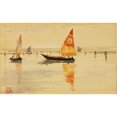 thumbnail image 2 of Cass Gilbert 24x16 Gold Ornate Framed and Double Matted Museum Art Print Titled - Sailboats (Venice) (1898), 2 of 4