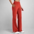 thumbnail image 2 of Women Wide Leg Yoga Pants with Pockets High Waist Stretch Loose Casual Lounge Sweatpants Comfy Trousers Red, 2 of 5